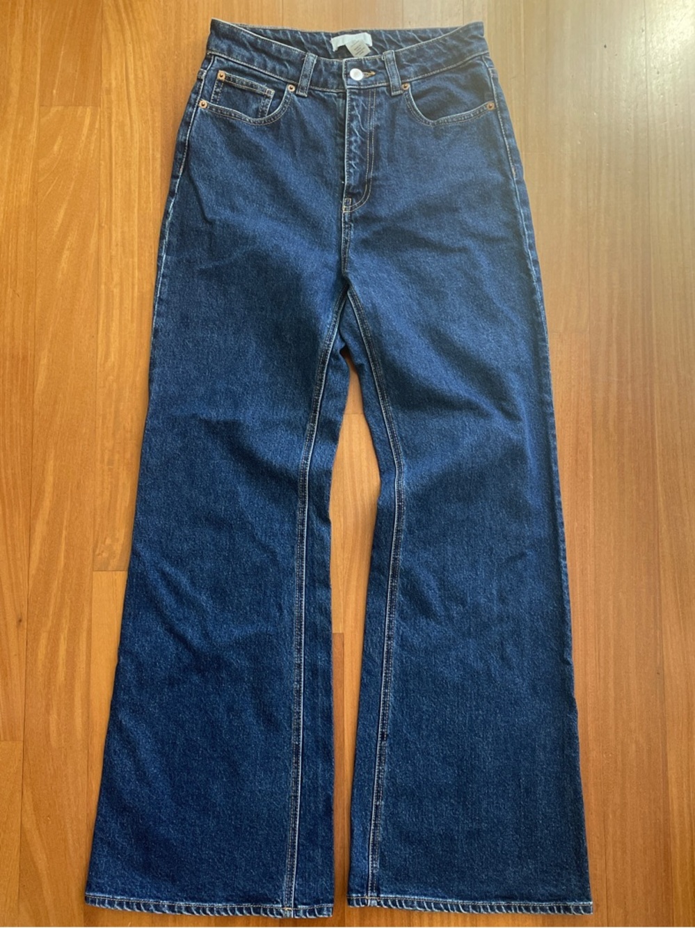 High-Rise Dark Blue Wide-Leg Women’s Jeans